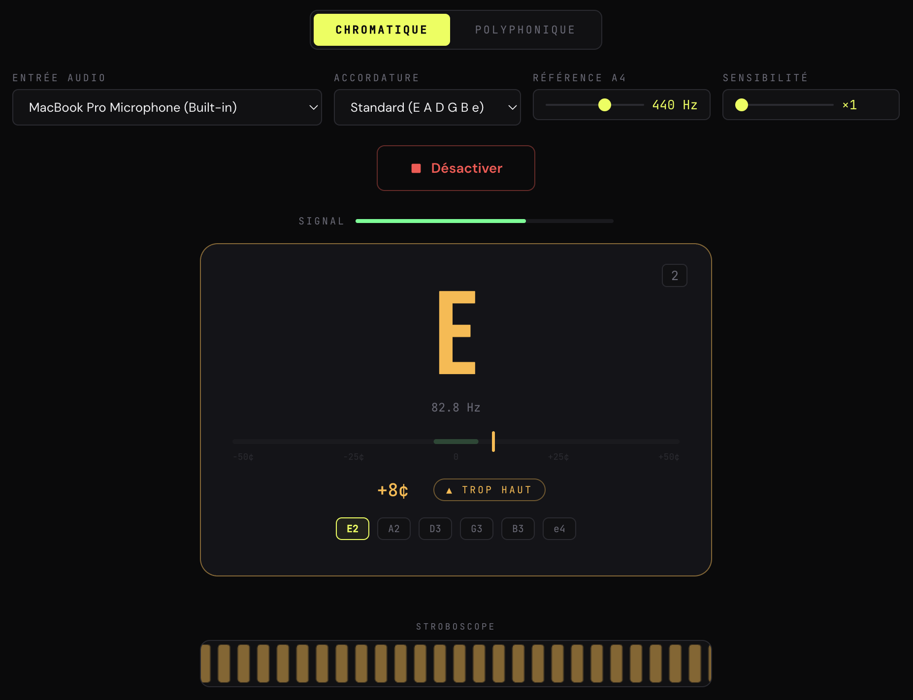 Tuner polyphonique